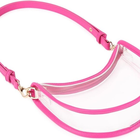 Clear Hobo Bag PVC Plastic Stadium Approved Shoulder Purse for Sport and Events - Picture 5 of 6